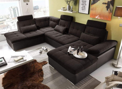 Wohnlandschaft Multifunktion Couch Ecksofa U Form Bettfunktion Schlaf